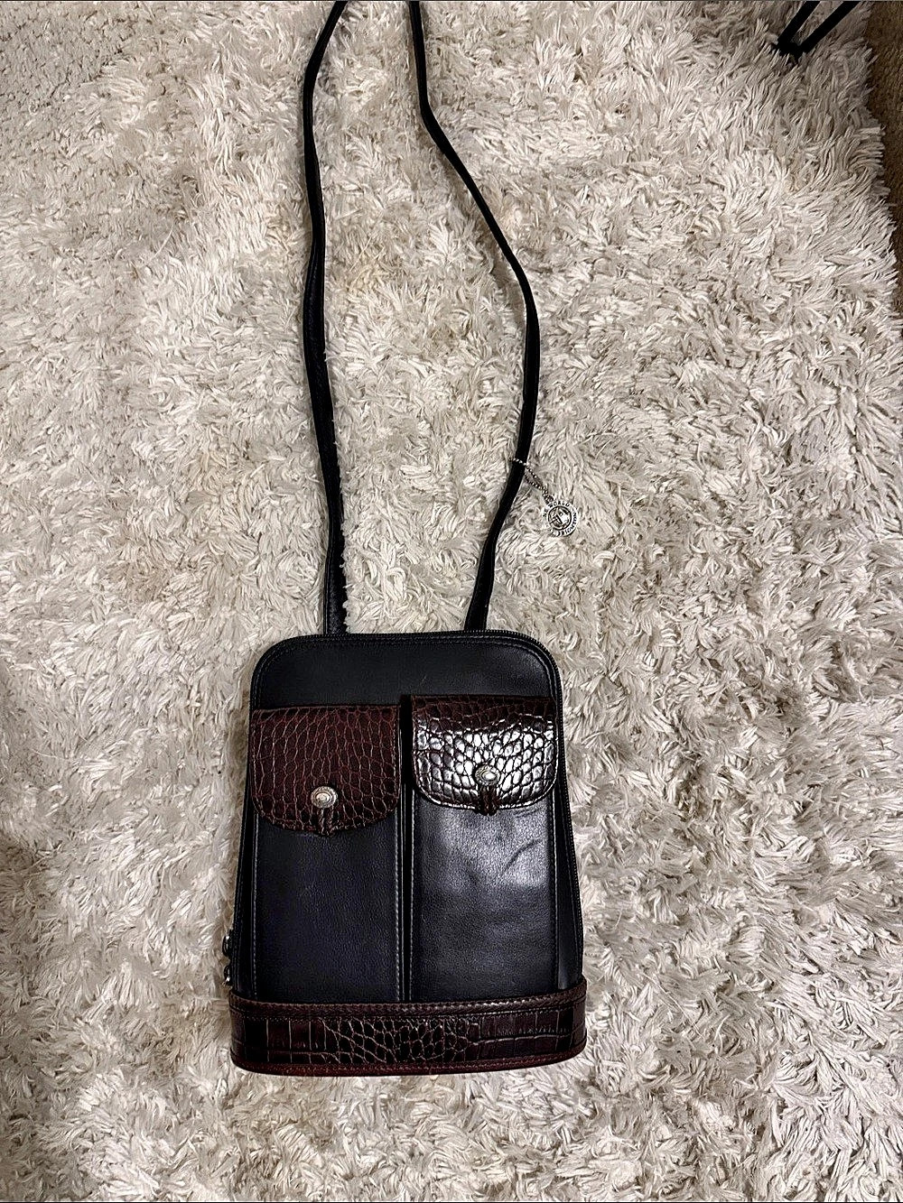 Brighton Crossbody Bag in Black & Brown